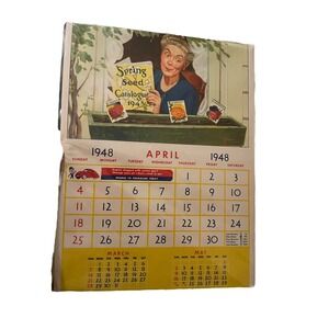 1948‎ "Esso Gasoline" Ad Calendar Original Print by Russell Sambrook *